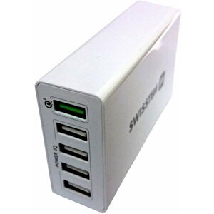 SWISSTEN travel charger Qualcomm 3.0 QUICK charge + smart IC with 5x USB 50W Power, bílá - 22013306