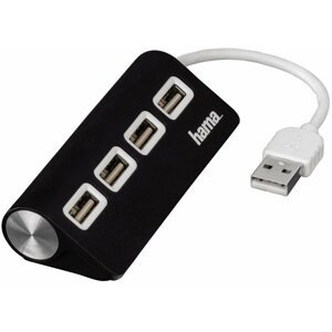 Hama USB 2.0 Hub 1:4, napájení USB, černá - 12177
