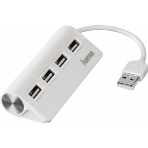 Hama USB 2.0 Hub 1:4, napájení USB, bílá - 12178