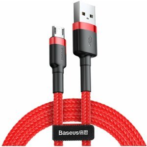 Baseus odolný nylonový kabel USB Micro 2.4A 1M, červená + červená - CAMKLF-B09
