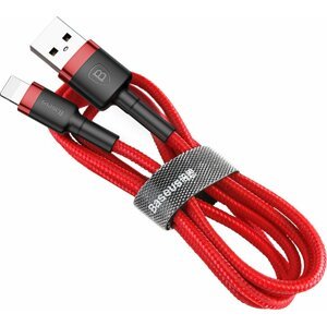 Baseus odolný nylonový kabel USB lightning 2.4A 1M, červená - CALKLF-B09