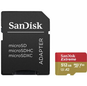 SanDisk Micro SDXC Extreme 512GB 160MB/s A2 UHS-I U3 V30 + SD adaptér - SDSQXA1-512G-GN6MA