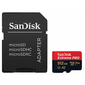 SanDisk Micro SDXC Extreme PRO 512GB 170 MB/s A2 UHS-I U3 V30 + SD adaptér - SDSQXCZ-512G-GN6MA