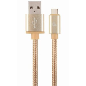 Gembird CABLEXPERT kabel USB A Male/Micro B Male 2.0, 1,8m, opletený, zlatá - CCB-mUSB2B-AMBM-6-G