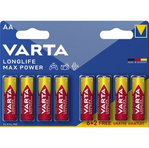 VARTA baterie Longlife Max Power AA, 6+2ks - 4706101448