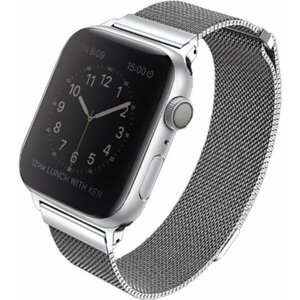 UNIQ řemínek Dante Apple Watch Series 4 Mesh Steel 44mm, stříbrná - UNIQ-44MM-DANSIL