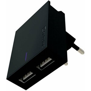 SWISSTEN síťový adaptér SMART IC, CE 2x USB 3 A Power + datový kabel USB/Micro USB 1,2m, černá - 22042000