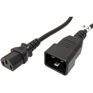 PremiumCord kabel síťový propojovací 230V 10A 2m, konektory IEC 320 C13 - IEC 320 C20 - kpsb2