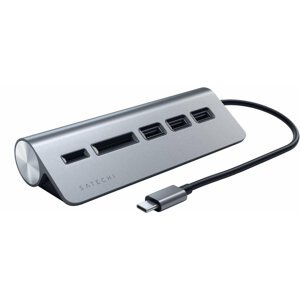 Satechi Type-C Aluminum USB HUB Card Reader, šedá - ST-TCHCRM
