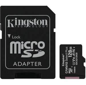 Kingston Micro SDXC Canvas Select Plus 100R 128GB 100MB/s UHS-I + adaptér - SDCS2/128GB