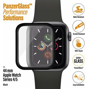 PanzerGlass ochranné sklo SmartWatch pro Apple Watch 4/5/6/SE, antibakteriální, 44 mm, černá - 2017