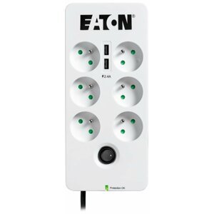 Eaton Protection Box 6 USB FR, 6x zásuvka, 10A, 2xUSB - PB6UF
