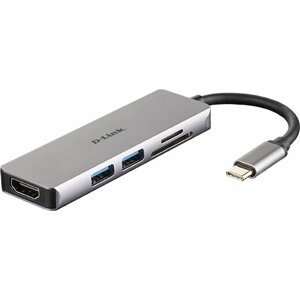 D-Link USB-C Hub 5v1, HDMI, čtečka karet SD/microSD - DUB-M530