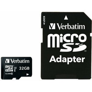 Verbatim Pro MicroSDHC 32GB (Class 10) + SD adaptér - 47041