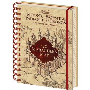 Zápisník Harry Potter - The Marauders Map (Pobertův plánek), linkovaný, kroužková vazba, A5 - SR72325