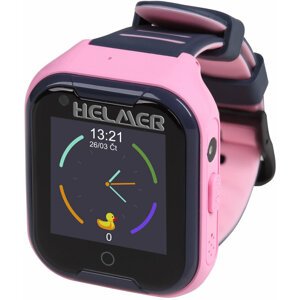 HELMER dětské hodinky LK 709 s GPS lokátorem, dotykový display, růžové - LOKHEL1045