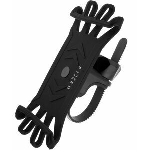 FIXED silikonový držák Bikee pro mobilní telefon, na kolo, černá - FIXBI-BK