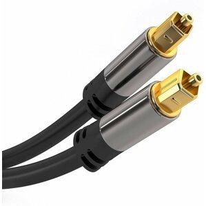 PremiumCord kabel Toslink, M/M, průměr 6mm, pozlacené konektory, 2m, černá - kjtos6-2