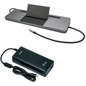 i-tec USB-C Metal Ergonomic 4K 3x Display Docking Station + i-tec Universal Charger 112 W - C31FLATPRO112W