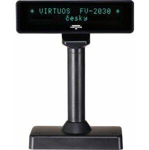 Virtuos FV-2030B - VFD zákaznicky displej, 2x20 9mm, serial (RS-232), černá - EJG1005