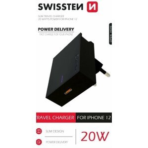 SWISSTEN síťový adaptér pro iPhone 12, 20W, černá - 22050500