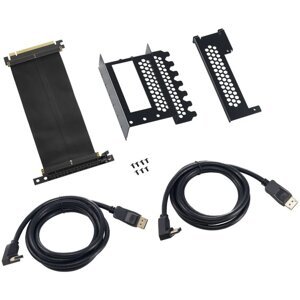 CableMod vertikale vertikální držák grafické karty s PCIe x16 Riser Cable, 2x DisplayPort - černá - CM-VPB-2DK-R