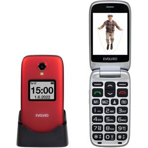 Evolveo EasyPhone FS s nabíjecím stojánkem, červená - SGM EP-771-FSR