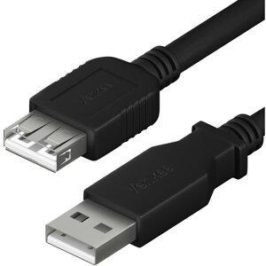 YENKEE kabel YCU 014 BK USB-A - USB-A M/F, prodlužovací, USB 2.0, 1.5m, černá - 37000025