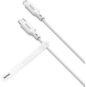 YENKEE kabel YCU 635 WH SILIC USB-C - Lightning, MFi, 1.5m, bílá - 37000048