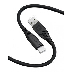 SWISSTEN datový kabel soft silicone USB-A - USB-C, 60W, 1.5m, černá - 71531010