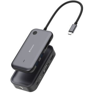 Verbatim bezdrátový adaptér Share my Screen WDA-01 USB-C s rozbočovačem 1080p, černá/šedá - 32146