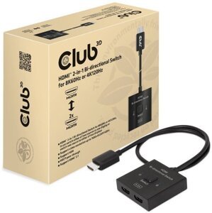 Club3D obousměrný switch / přepínač HDMI 2-1, 8K@60Hz, 4K@120Hz - CSV-1384