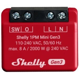 Shelly Plus 1PM Mini, spínací modul, WiFi, Gen3 - SHELLY-PLUS-1PM-MINI-GEN3