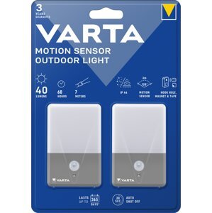 VARTA světlo s pohybovým senzorem, IP44, 2ks (bez baterií) - 16634101402