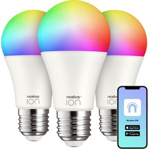 Niceboy ION SmartBulb RGB E27 9W set 3ks - SC-E27-9W-triple-pack