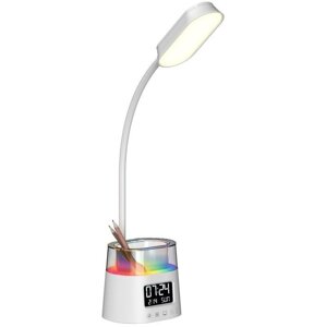 IMMAX LED stolní lampička FRESHMAN s RGB podsvícením, 10W, 350lm, 5V/2A, držák na tužky, bílá - 08980L