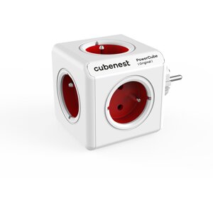 Cubenest PowerCube Original rozbočka-5ti zásuvka, červená - 6974699971245