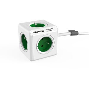 Cubenest PowerCube Extended prodlužovací přívod 1,5 m - 5ti zásuvka, zelená - 6974699971269