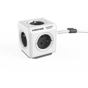 Cubenest PowerCube Extended prodlužovací přívod 1,5 m - 5ti zásuvka, šedá - 6974699971030