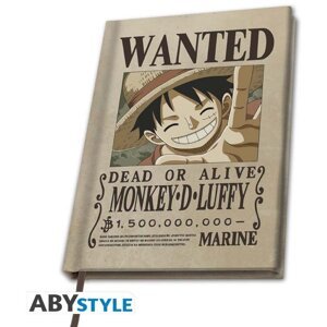 Zápisník One Piece - Wanted Luffy, linkovaný, A5 - ABYNOT111