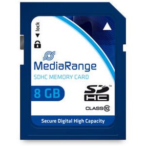MediaRange Secure Digital (SDHC) 8GB, modrá - MR962