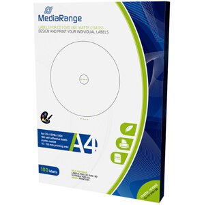 MEDIARANGE CD/DVD/Blu-ray etikety 15mm - 118mm 50 listů(100 etiket)/BAL - MRINK130