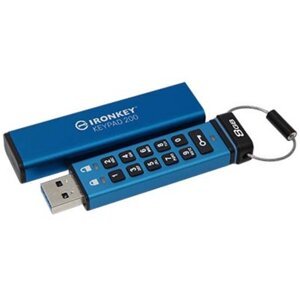 Kingston IronKey Keypad 200, 8GB, modrá - IKKP200/8GB