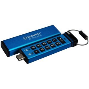 Kingston IronKey Keypad 200C, 256GB, modrá - IKKP200C/256GB