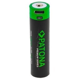 PATONA nabíjecí baterie 18650, Li-lon, 3300mAh, PREMIUM 3,7V, s USB-C nabíjením - PT6525