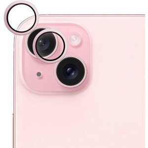 EPICO hliníkové tvrzené sklo na čočky fotoaparátu pro Apple iPhone 15 / 15 Plus, růžová - 81112152300001