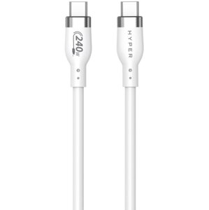 Hyper® nabíjecí kabel Silicone USB-C, 240W, 1m, bílá - HY-HJ4001WHGL