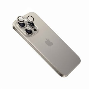 FIXED ochranná skla čoček fotoaparátů pro Apple iPhone 15 Pro/15 Pro Max, přírodní titan - FIXGC2-1202-GD