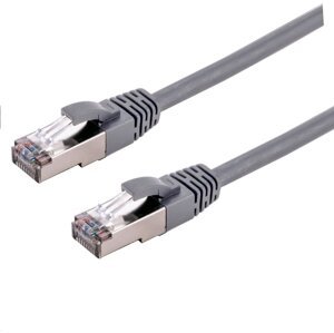 C-TECH kabel patchcord Cat6a, S/FTP, 0.5m, šedá - CB-PP6A-05
