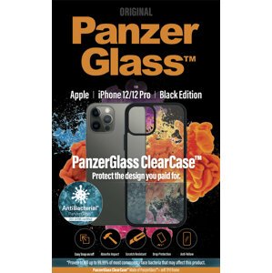 PanzerGlass ochranný kryt ClearCase pro Apple iPhone 12/ 12 Pro 6.1", antibakteriální, černá - 0252